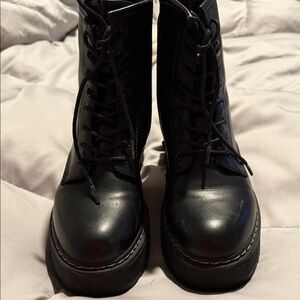 Steve Madden Black Lace Up Combat Boots Size 9